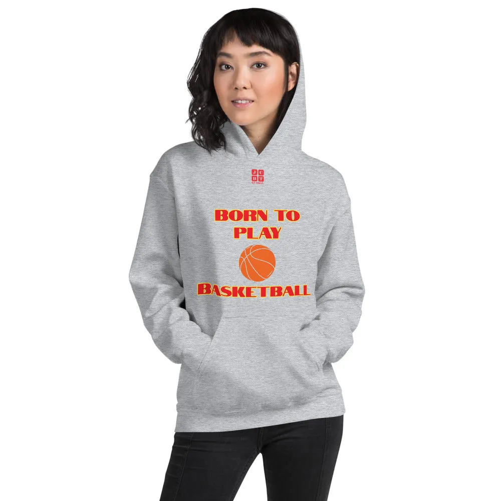 Unisex Hoodie "2041-0021 Born To Play Basketball (Red Logo)"