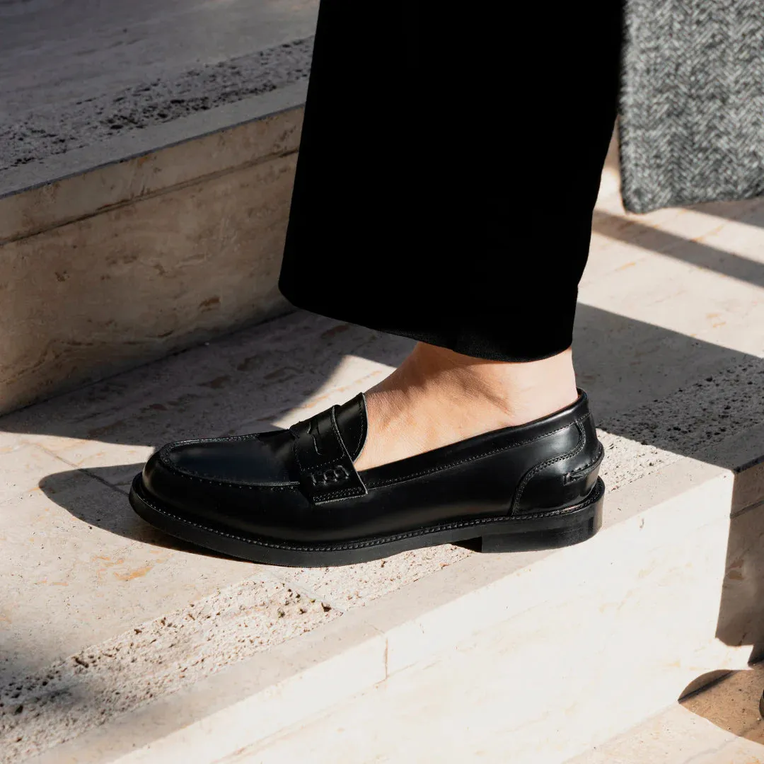 Women's Leather Loafers -Black
