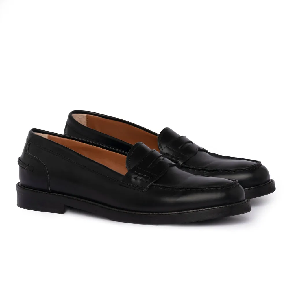 Women's Leather Loafers -Black